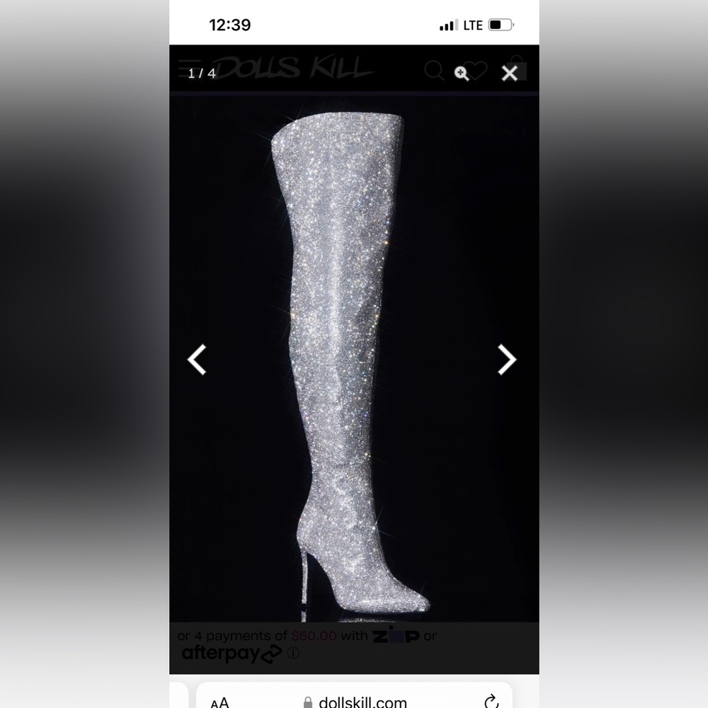 Dollskill sold out full rhinestone knee high boots 5